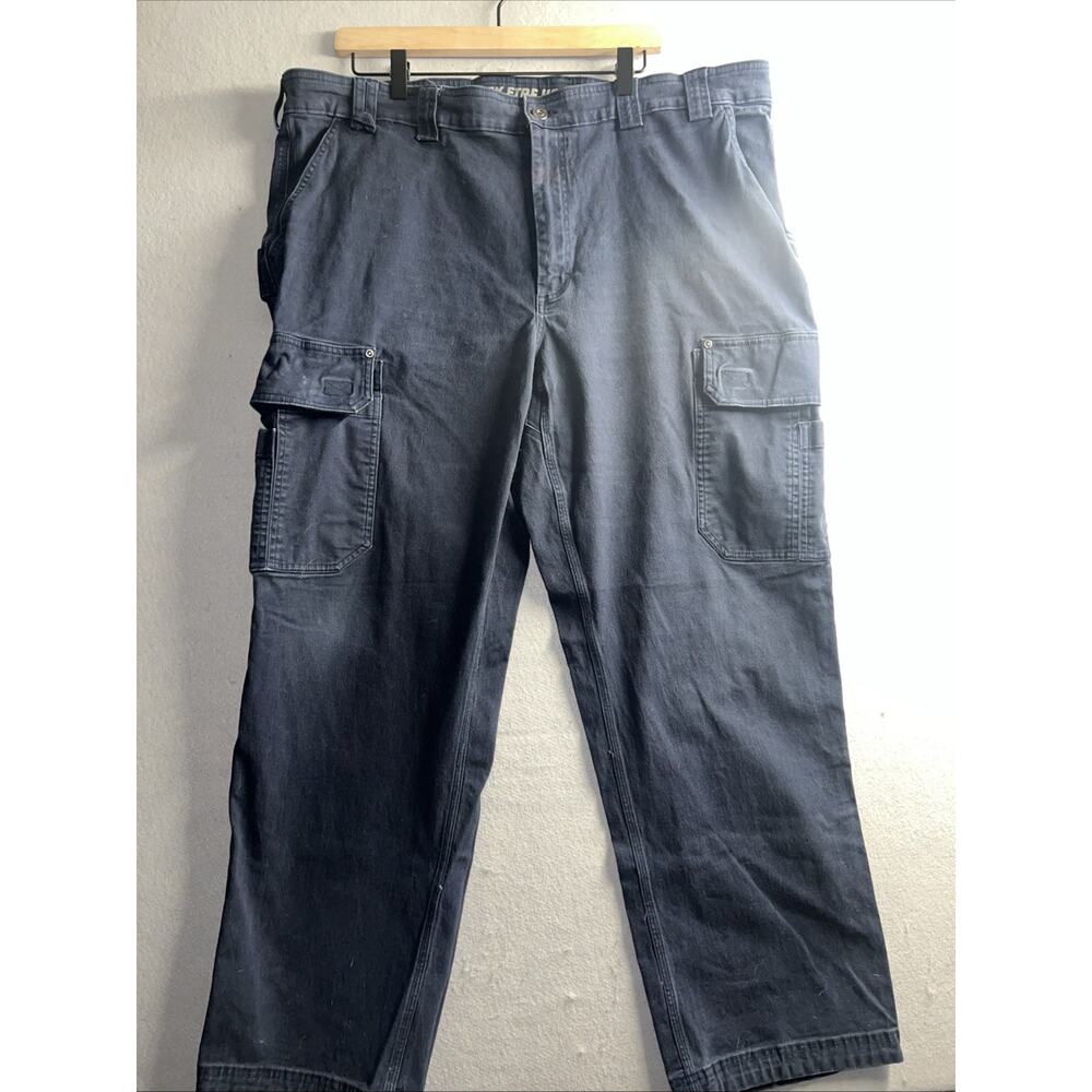 Duluth Trading Pants Mens 44x32 Relaxed Fit Blue Pocket Flex Rugged Cowboy